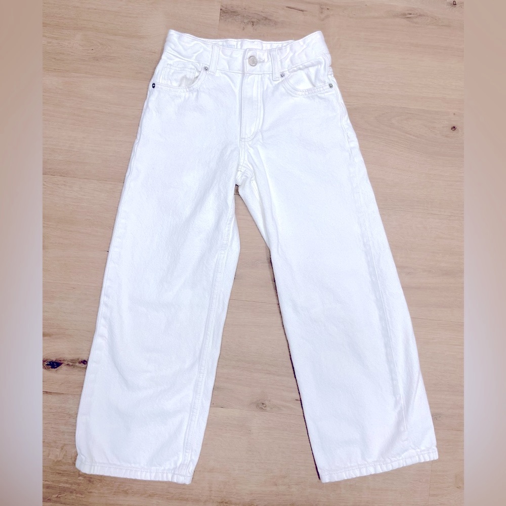 Zara Girls White Wide Leg Jeans size 9-10